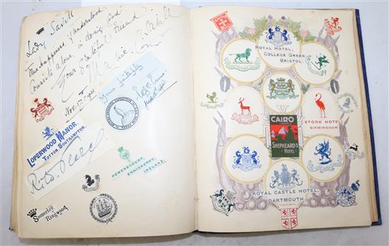 RMS Titanic and Capt. Edward R. Evans, British Antarctic Expedition Interest: An album of crests, monograms and autographs